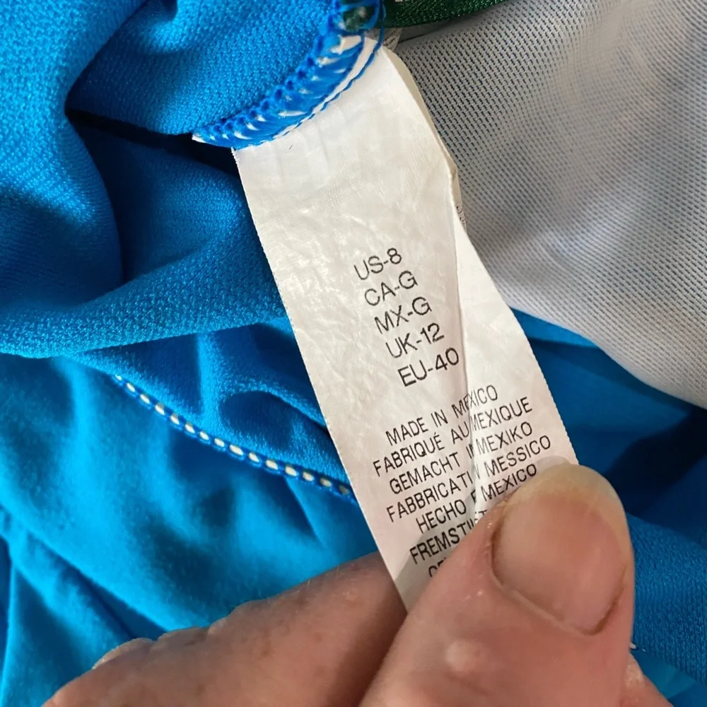Lauren Ralph Lauren One Piece Swimsuit Size 8 Blue Slimming